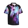 thumbnail image 1 of Lsque Rainbow Spotted White Horse pattern Hawaiian Shirt for Men, Unisex Summer Beach Casual Short Sleeve Button Down Shirts-XX-Large, 1 of 9