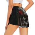 thumbnail image 1 of Lsque Realistic Rose Skull Printed Women's Running Shorts with Liner Pockets,Elastic Quick Dry Workout Athletic Gym Yoga Shorts,Womens High Waist Shorts-Large, 1 of 9