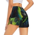 thumbnail image 1 of Lsque Realistic Style Wolf Warrior Printed Women's Running Shorts with Liner Pockets,Elastic Quick Dry Workout Athletic Gym Yoga Shorts,Womens High Waist Shorts-Large, 1 of 9