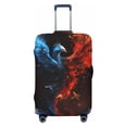 thumbnail image 1 of Lsque Red And Blue Fire Bird Printed Luggage Cover, Travel Luggage Protector,Scratch and Dirt Resistant, Fits 18-32 Inch Luggage - Small, 1 of 9