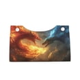 thumbnail image 1 of Lsque Red And Blue Fire Dragon B Printed Long Tissue Box Cover Holder, Facial Paper Organizer Dispenser,Triangle with Bottom Belt, PVC Leather Decorative Organizer, 1 of 9