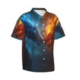 thumbnail image 1 of Lsque Red And Blue Fire Dragon E pattern Hawaiian Shirt for Men, Unisex Summer Beach Casual Short Sleeve Button Down Shirts-XX-Large, 1 of 1