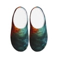 thumbnail image 1 of Lsque Red And Blue Fire Peacock Pattern Womens Comfort Cotton on Scuff With Memory Foam and Anti-skid Sole Slipper-40/41, 1 of 7