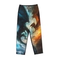 thumbnail image 1 of Lsque Red And Blue Flame Wave Dragon Print Women's Pajama Pants, Lounge Pant - Comfortable Home Wear,Elastic Waistband, Stylish Design-Small, 1 of 9