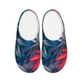 thumbnail image 1 of Lsque Red And Blue Leaves Pattern Womens Comfort Cotton on Scuff With Memory Foam and Anti-skid Sole Slipper-39/40, 1 of 7