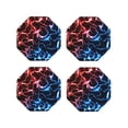 thumbnail image 1 of Lsque Red And Blue Lightning Pattern 4" Drink Coasters Set of 4, PVC Leather Absorbent Coasters, Table Coaster Set Decorative Coffee Cup Coasters Housewarming Gift -Octagon, 1 of 6