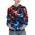 thumbnail image 1 of Lsque Red And Blue Lightning Pattern Casual Women's Hoodie,Hooded Sweatshirt with Kangaroo Pocket,Pullover Hoodie with Eye-catching Drawstrings-Large, 1 of 7