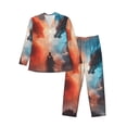 thumbnail image 1 of Lsque Red And Blue Sky Dragon Pattern Long Sleeve Pajama Set for Men - Soft 2-Piece Sleepwear and Loungewear Set with Pockets, Comfy Nightwear-Large, 1 of 7