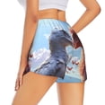 thumbnail image 1 of Lsque Red And White Bird Couple Printed Women's Running Shorts with Liner Pockets,Elastic Quick Dry Workout Athletic Gym Yoga Shorts,Womens High Waist Shorts-XX-Large, 1 of 9