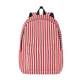 thumbnail image 1 of Lsque Red And White Stripes Pattern Canvas Daypack, Durable Backpack, High-quality Versatile Backpack,Vintage Compact Backpack-Small, 1 of 6