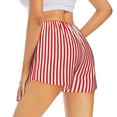 thumbnail image 1 of Lsque Red And White Stripes Printed Women's Running Shorts with Liner Pockets,Elastic Quick Dry Workout Athletic Gym Yoga Shorts,Womens High Waist Shorts-X-Large, 1 of 9