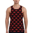 thumbnail image 1 of Lsque Red Beautiful Lips Pattern Mens Tank Tops Muscle Athletic Quick Dry Sleeveless Workout Fitness T Shirts Beach Tank Top, Loose-fit Sleeveless Shirt for Men-3X-Large, 1 of 7