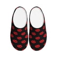 thumbnail image 1 of Lsque Red Beautiful Lips Pattern Womens Comfort Cotton on Scuff With Memory Foam and Anti-skid Sole Slipper-39/40, 1 of 7