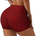 thumbnail image 1 of Lsque Red Black Houndstooth Pattern High Waisted Biker Shorts for Women-Tummy Control Fitness Athletic Workout Running Yoga Gym Shorts,Moisture-Wicking-Medium, 1 of 9