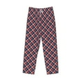 thumbnail image 1 of Lsque Red Blue Checked Print Men's Pajama Pants, Lounge Pant - Comfortable Home Wear,Elastic Waistband, Stylish Design-Large, 1 of 9