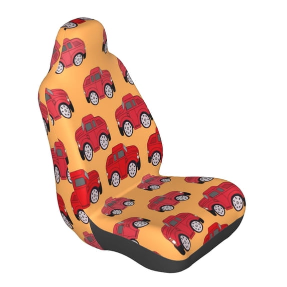 Lsque Red Cars Pattern Car Seat Covers for Front Seats , Waterproof Seat Covers for Cars, Sporty Front Seat Covers,Car Seat Cover Protector Front Seats