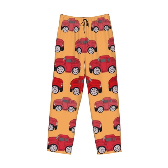 Lsque Red Cars Print Men's Pajama Pants, Lounge Pant - Comfortable Home Wear,Elastic Waistband, Stylish Design-X-Large