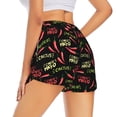 thumbnail image 1 of Lsque Red Chili Printed Women's Running Shorts with Liner Pockets,Elastic Quick Dry Workout Athletic Gym Yoga Shorts,Womens High Waist Shorts-X-Large, 1 of 9