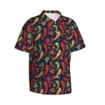 thumbnail image 1 of Lsque Red Chili pattern Hawaiian Shirt for Men, Unisex Summer Beach Casual Short Sleeve Button Down Shirts-Large, 1 of 9