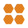 thumbnail image 1 of Lsque Red Crab Pattern 4" Drink Coasters Set of 4, PVC Leather Absorbent Coasters, Table Coaster Set Decorative Coffee Cup Coasters Housewarming Gift -Hexagon, 1 of 6