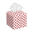 thumbnail image 1 of Lsque Red Cross Printed Tissue Box Cover Holder, Facial Paper Organizer Dispenser,Square with Bottom Belt, PVC Leather Decorative Organizer, 1 of 8