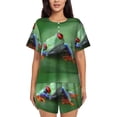 thumbnail image 1 of Lsque Red-Eyed Tree Frog-1 Women's Short-Sleeved Pajama Set - 2 Piece Soft and Lightweight Sleepwear Set-Large, 1 of 9