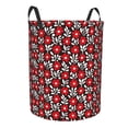 thumbnail image 1 of Lsque Red Floral pattern Laundry Hamper Basket, Tall Woven Rope Hamper Basket for Clothes, Lightweight Storage Basket, Collapsible Waterproof-Medium, 1 of 8