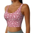 thumbnail image 1 of Lsque Red Flowers Printed Women'S Sports Bra, Compression, Moisture Wicking, High-Impact Sports Bra For Women,Supportive sports bra-Small, 1 of 9