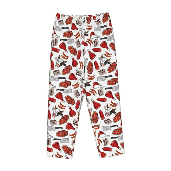 Lsque Red Food Print Women's Pajama Pants, Lounge Pant - Comfortable Home Wear,Elastic Waistband, Stylish Design-Small