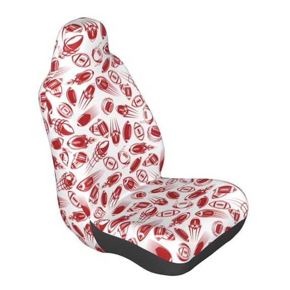 Lsque Red Football Pattern Car Seat Covers for Front Seats , Waterproof Seat Covers for Cars, Sporty Front Seat Covers,Car Seat Cover Protector Front Seats
