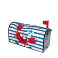 thumbnail image 1 of Lsque Red Funny Crab on Blue Stripe Mailbox Cover Standard Size ,Magnetic Mailbox Covers Post Wraps Letter Box Cover -21x18 in, 1 of 9