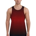 thumbnail image 1 of Lsque Red Geometric Pattern Mens Tank Tops Muscle Athletic Quick Dry Sleeveless Workout Fitness T Shirts Beach Tank Top, Loose-fit Sleeveless Shirt for Men-Medium, 1 of 7