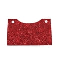 thumbnail image 1 of Lsque Red Glitter Printed Long Tissue Box Cover Holder, Facial Paper Organizer Dispenser,Triangle with Bottom Belt, PVC Leather Decorative Organizer, 1 of 9