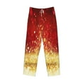 thumbnail image 1 of Lsque Red Gold Glitter Print Men's Pajama Pants, Lounge Pant - Comfortable Home Wear,Elastic Waistband, Stylish Design-X-Large, 1 of 9