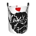 thumbnail image 1 of Lsque Red Heart And Puppy Of Bulldog Pattern Laundry Hamper Basket, Tall Woven Rope Hamper Basket for Clothes, Lightweight Storage Basket, Collapsible Waterproof-Medium, 1 of 6