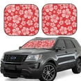thumbnail image 1 of Lsque Red Hibiscus Flower 2 PCS Windshield Sun Shade | CarFoldable Window Covers | Car Accessories Reflect UV for Universal Cars SUV Truck | Large, 1 of 7