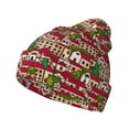 thumbnail image 1 of Lsque Red Houses Pattern Knitted Beanie, Unisex Winter Hat, Knit Hat Winter Beanies Thick Fisherman Beanies Cuffed Plain Skull Caps, 1 of 6