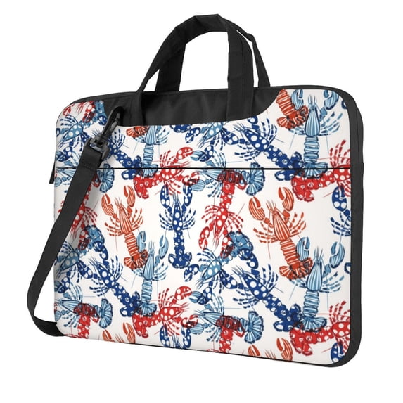Lsque Red Lobster Pattern Laptop Bag – Portable & Slim Single-Shoulder Computer Case with Adjustable Strap, Protective, Lightweight for 13”/14”/15.6” Laptops