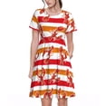 thumbnail image 1 of Lsque Red Lobster Print Women's Casual Dress T-Shirt Summer Short Sleeve Scoop Neck Swing Dresses, 1 of 6