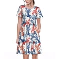 thumbnail image 1 of Lsque Red Lobster Print Women's Casual Dress T-Shirt Summer Short Sleeve Scoop Neck Swing Dresses, 1 of 6