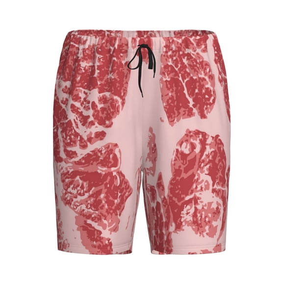 Lsque Red Meat Mens Sleep Pajama Shorts,Short Pajama Pants, Cotton Ultra-Soft Knit-XX-Large