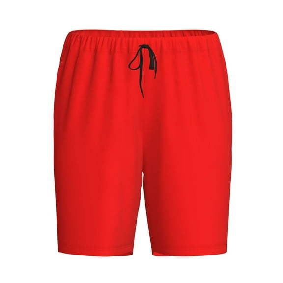 Lsque Red Mens Sleep Pajama Shorts,Short Pajama Pants, Cotton Ultra-Soft Knit-Medium
