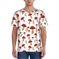 thumbnail image 1 of Lsque Red Mushroom Pattern Mens Polo Golf Shirts Funny Graphics Shorts Sleeve Button Shirts Baseball T-shirt-X-Large, 1 of 7