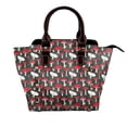 thumbnail image 1 of Lsque Red Mushrooms Pattern Leather Rivet Shoulder Bag – Elegant Genuine Leather & Microfiber PU Crossbody with Detachable Adjustable Strap, 1 of 5