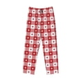 thumbnail image 1 of Lsque Red Plaid Daisy Print Men's Pajama Pants, Lounge Pant - Comfortable Home Wear,Elastic Waistband, Stylish Design-Large, 1 of 9