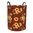 thumbnail image 1 of Lsque Red Plaid Sunflower pattern Laundry Hamper Basket, Tall Woven Rope Hamper Basket for Clothes, Lightweight Storage Basket, Collapsible Waterproof-Small, 1 of 8
