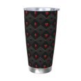 thumbnail image 1 of Lsque Red Poker Pattern 20oz Car Cup with Lid and Straw, Insulated Coffee Cup with Straw Topper, Spill Proof Travel Coffee Mug, Stainless Steel Tumble-Without Straw, 1 of 8