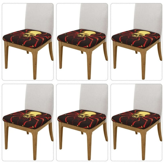 Lsque Red Skull Spider Printed Square Couch Cushion Covers, Floral Sofa Cushion Covers Replacement, Stretch Couch Covers for Couch-16.9in