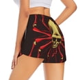 thumbnail image 1 of Lsque Red Skull Spider Printed Women's Running Shorts with Liner Pockets,Elastic Quick Dry Workout Athletic Gym Yoga Shorts,Womens High Waist Shorts-Small, 1 of 9