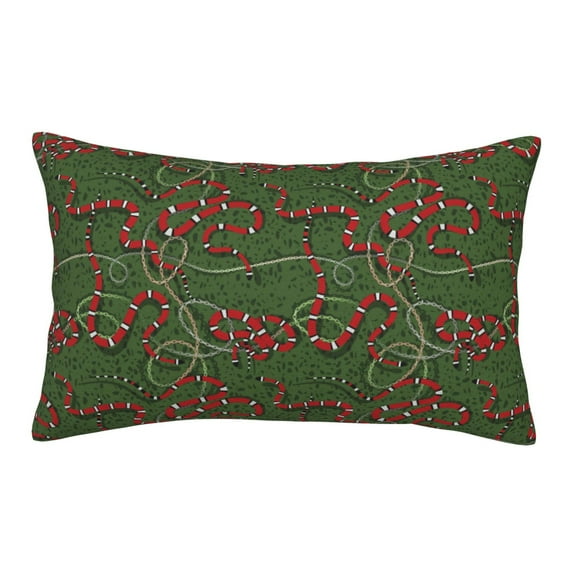 Lsque Red Snake Pattern Pillow Case – Soft & Cozy Throw Pillow Cover, Hypoallergenic Cushion Case for Sleeping Women with Envelope Closure-16"x24"